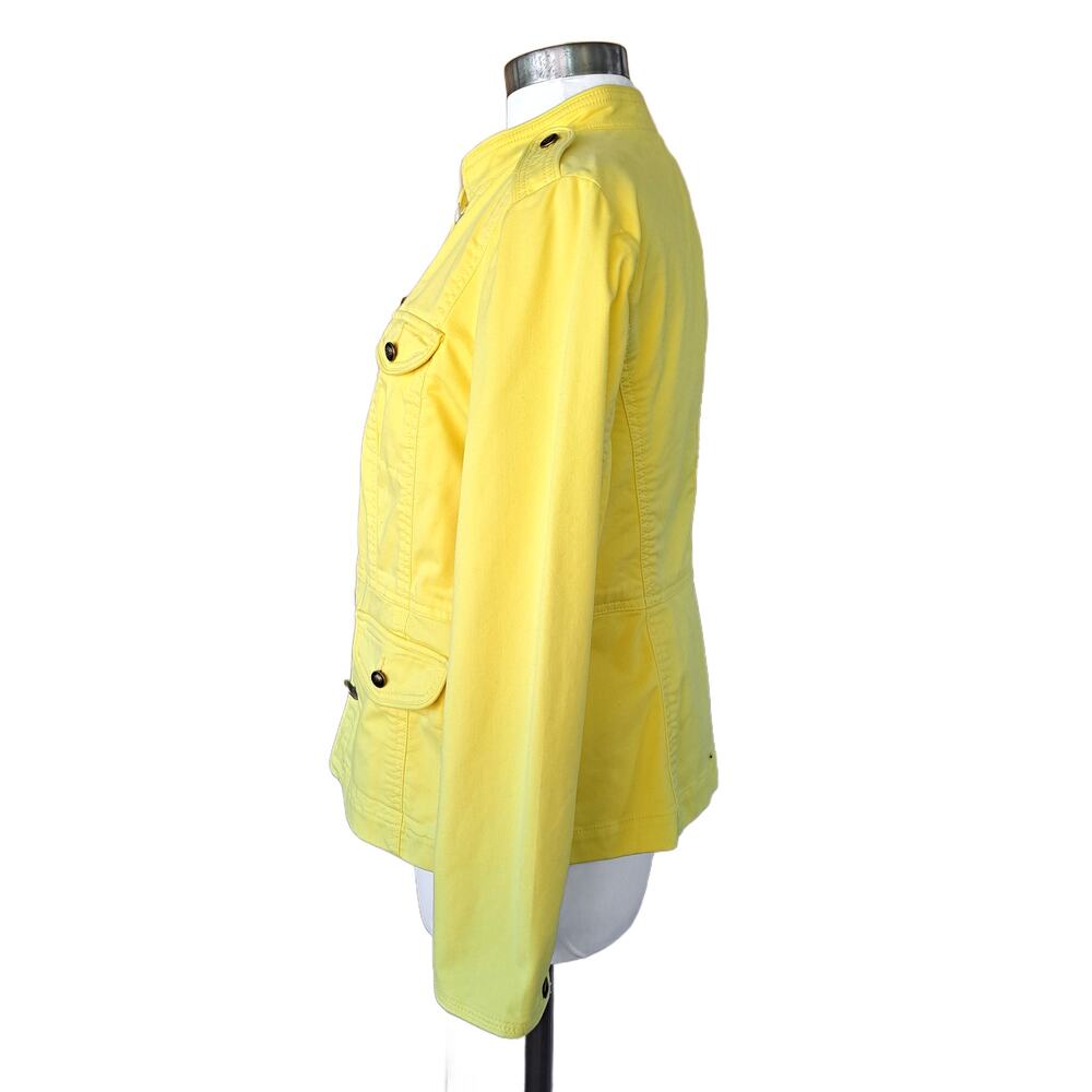 Talbots Piped Utility Jacket Size 8 Lemon Yellow … - image 8